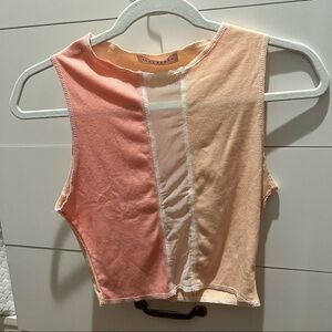 Blue Blush Pink Crop Tank Top